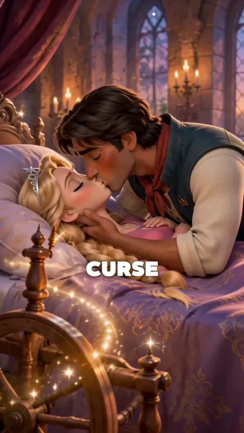 The finished ad at the line The spindle’s sleep curse broke with a kiss