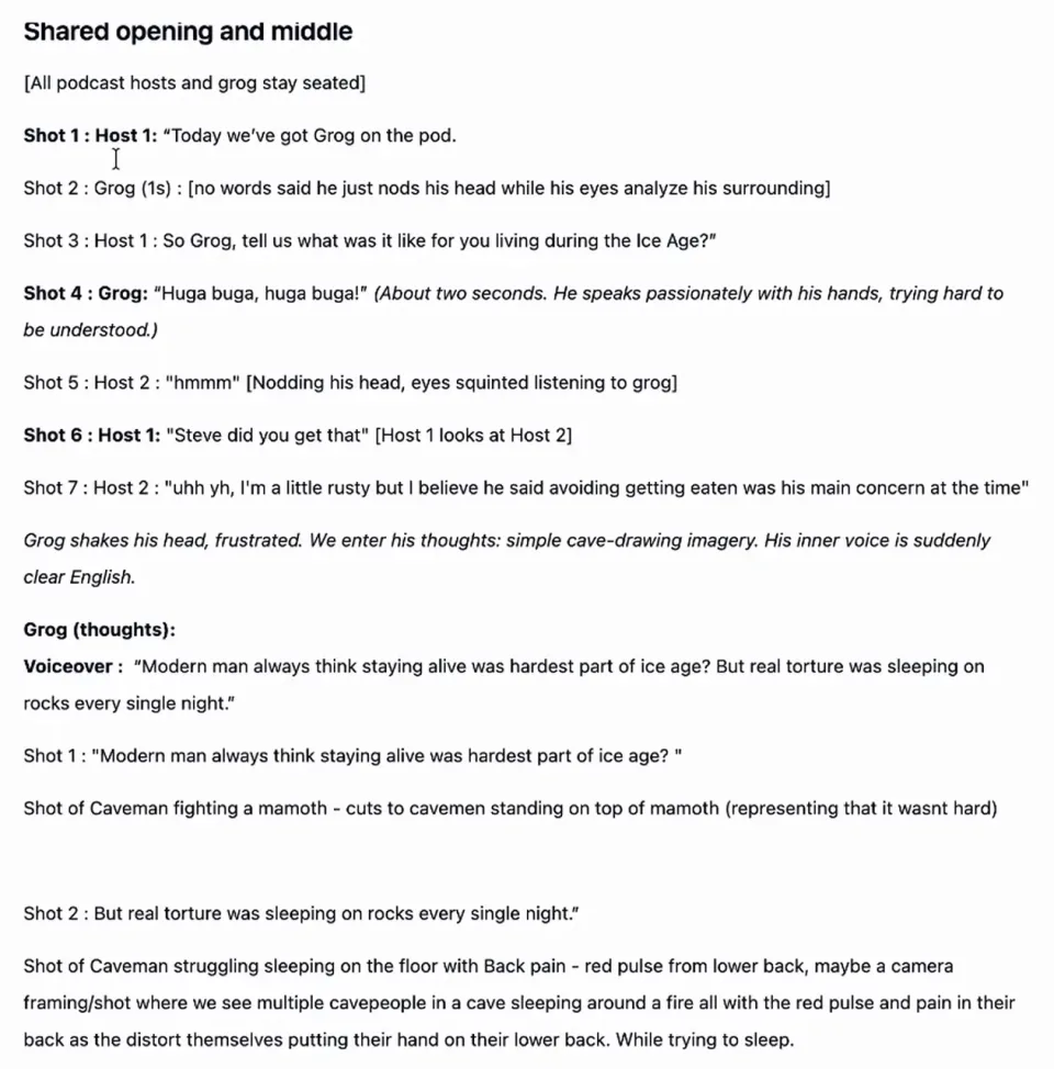 The real Grog on the Pod working script, a document inside the Starpop project