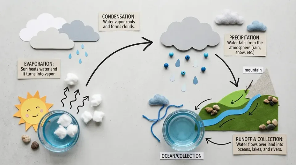 A generated educational diagram with craft materials, arrows, and readable labels, published in Google’s Nano Banana 2 announcement.