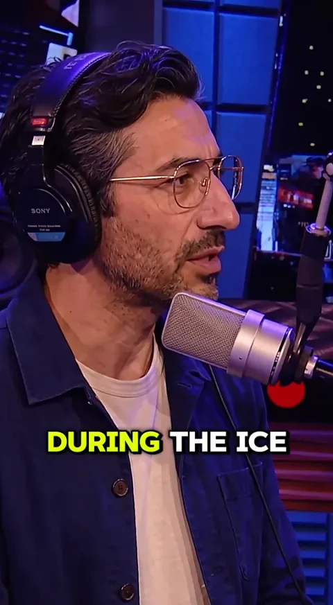 Shot 3 in the finished ad: Host 1 asks about the Ice Age